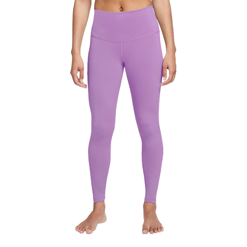 NIKE Women's Fitness Pants, Spring And Autumn Tight Yoga Leggings, Base Layer Pants, Elastic Slim-Fit DM7024-532 Purple S