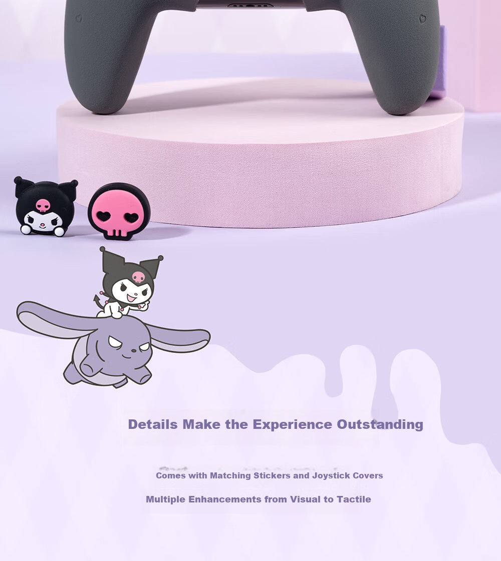 Jixiang PS5 Big Ear Dog Controller Cover, Silicone Case, Matching Joystick Cap, Button Cover, Full Protection against Drops And Dust, Game Peripheral, Sanrio Collaboratio 13