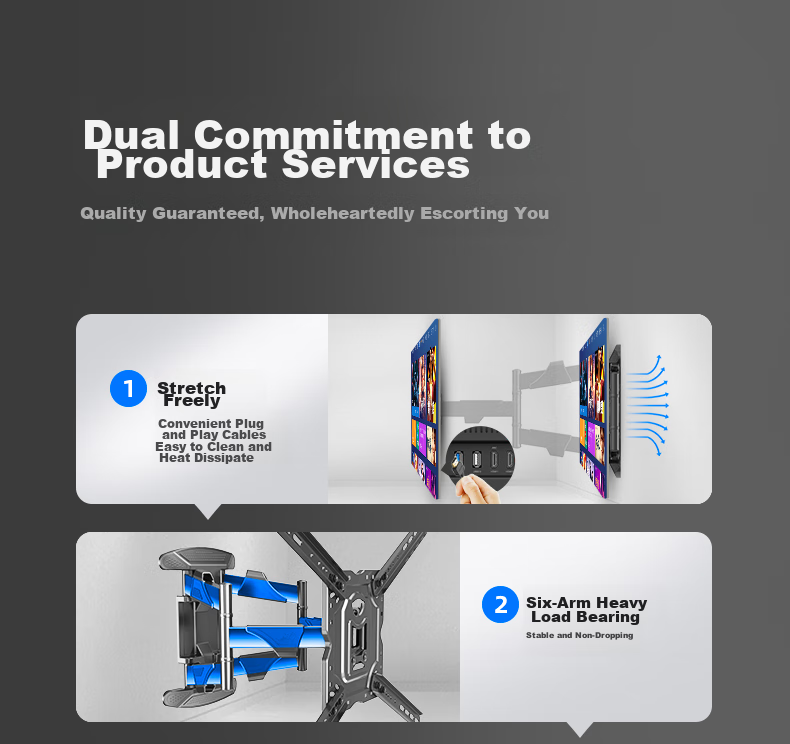 NB D65 TV Wall Mount Universal Rotating Extendable TV Bracket for Xiaomi, Hisense, Skyworth, TCL, Samsung (32-75 Inches) 6