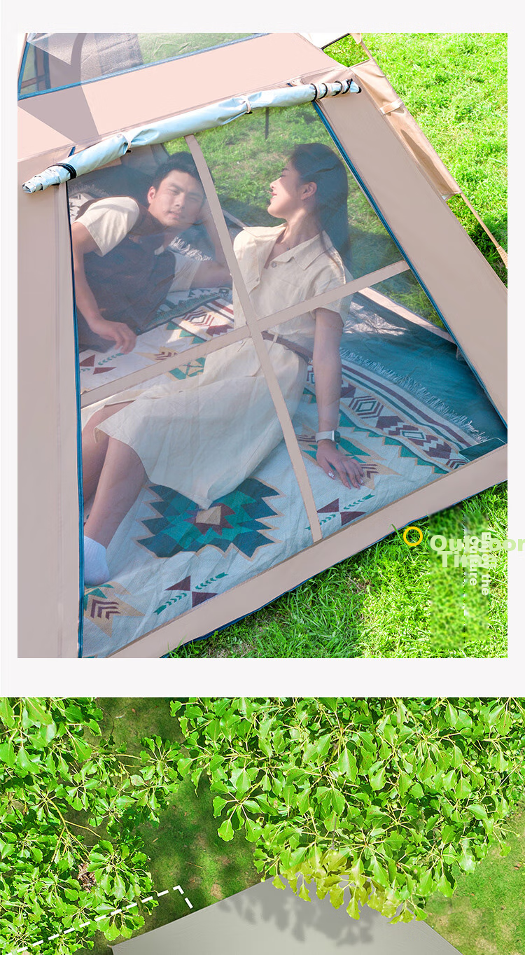 TAN XIAN ZHE Tent, Outdoor Camping, Park, Wilderness, Children's Family, Fully Automatic, Portable, Sun-Shading, Multi-Person Tent 10