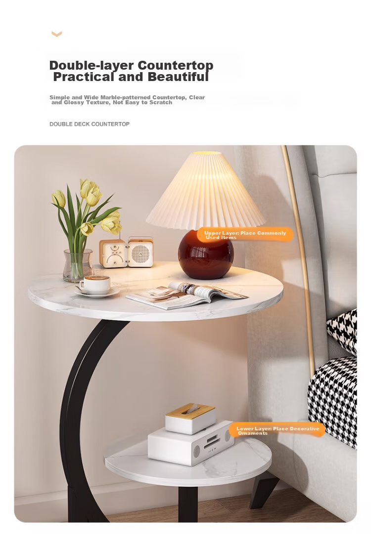 Jingcai Side Table, Coffee Table, Sofa Table, Tea Table, Computer Desk, Adjustable Height Desk, Bedside Table, Small Table JCJ25 Walnut Color 5