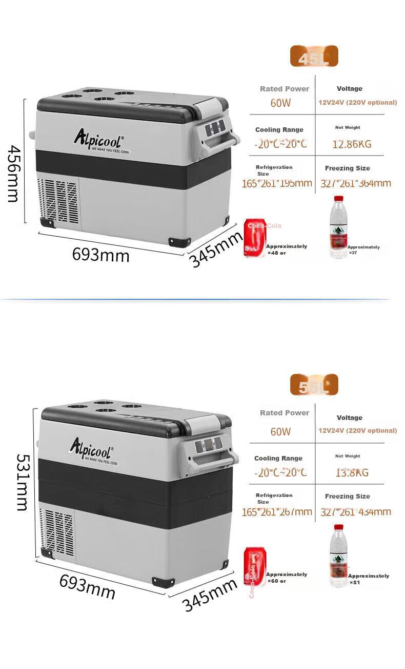 Alpicool CF35 Car Refrigerator, Dual-Use for Car And Home, Compressor Cooling, 12V Refrigeration And Freezing, Breast Milk Storage, Outdoor And Home Use Appliance 5
