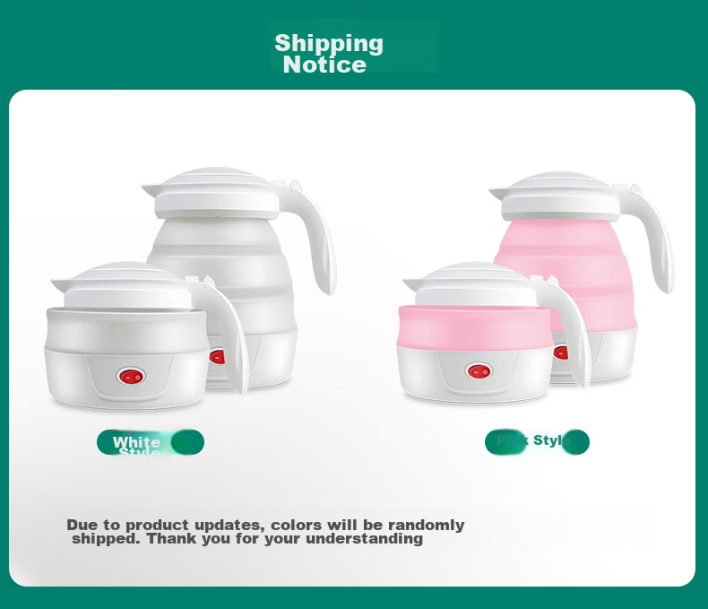 JOYTOUR Foldable Electric Kettle, Portable Travel Water Boiler for Home Use, Health-Preserving Insulated Kettle, White 1