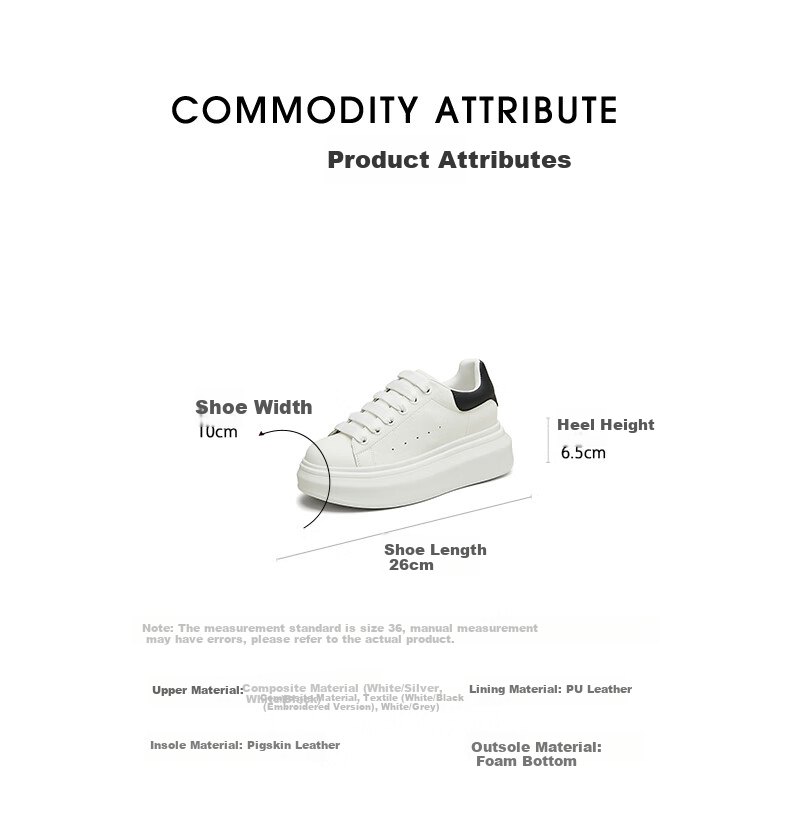 TATA Women's Shoes, Cream Bubble Thick-Soled Shoes, White Sneakers, Breathable Casual Skateboard Shoes, White/silver, Size 38 2