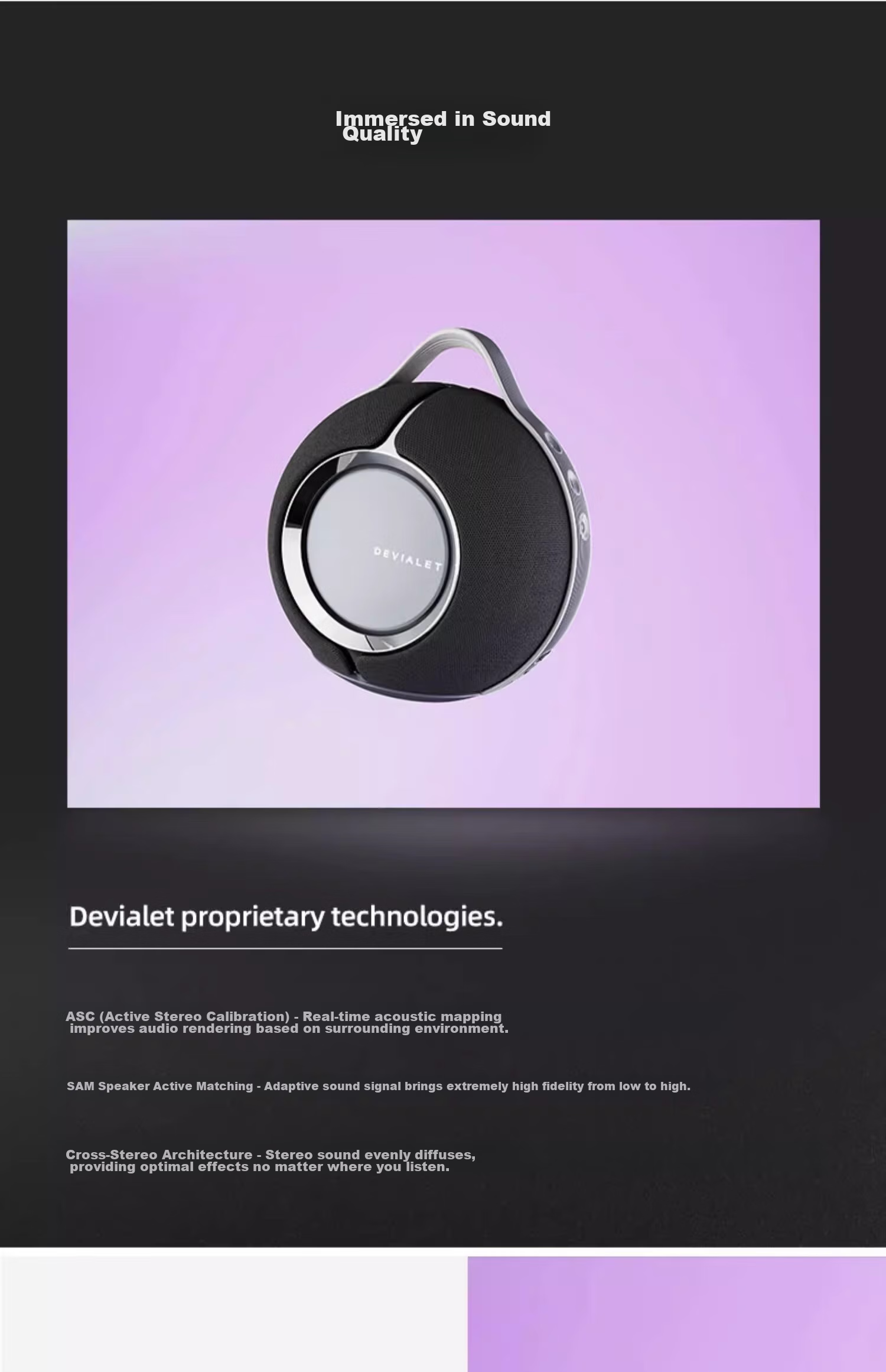 Devialet Mania Outdoor Portable Speaker Mist White High-Fidelity Deep Bass Wireless Bluetooth HiFi Speaker Birthday Gift 9