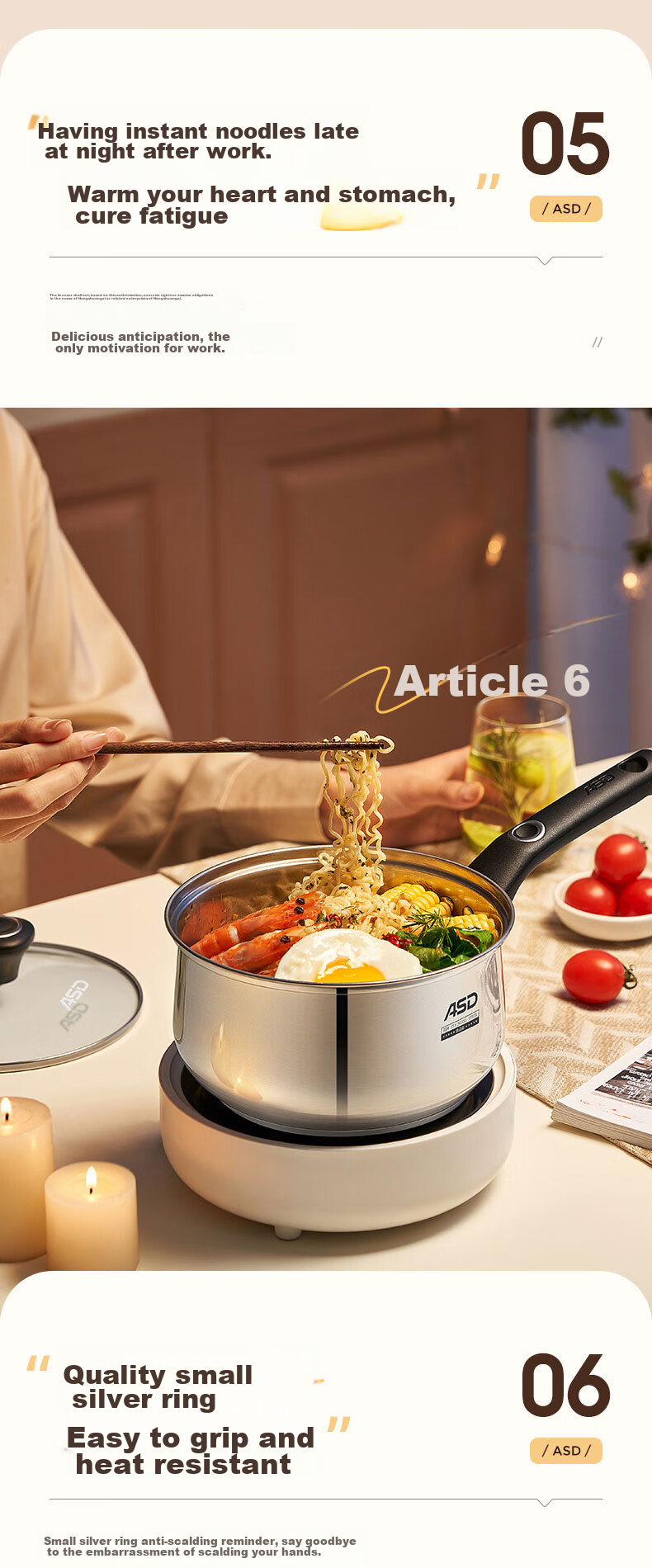 ASD Milk Pot, 304 Stainless Steel, 16CM, Baby Food Pot, Compatible with Induction And Gas Stoves, Soup Pot, NS16B1WG 11