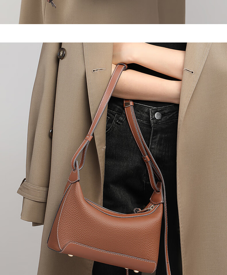 Aiqinghai Top-Grain Leather Handbag, Women's Shoulder Crossbody Bag, Tote Dumpling Bag, Practical Birthday And Mother's Day Gift for Mom 2
