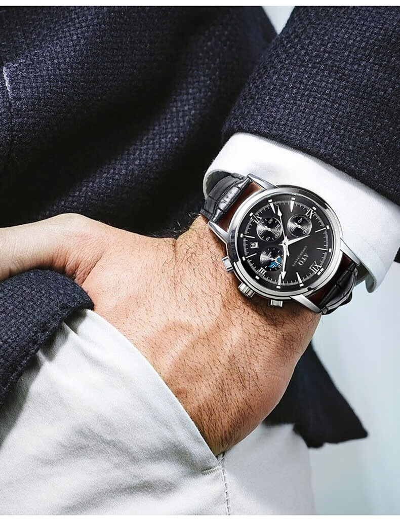 ATQ Swiss Quality Watch for Men, Business Mechanical Style with Luminous Steel Band, Light Luxury New Year Valentine's Day Gift for Boyfriend Or Husband 10
