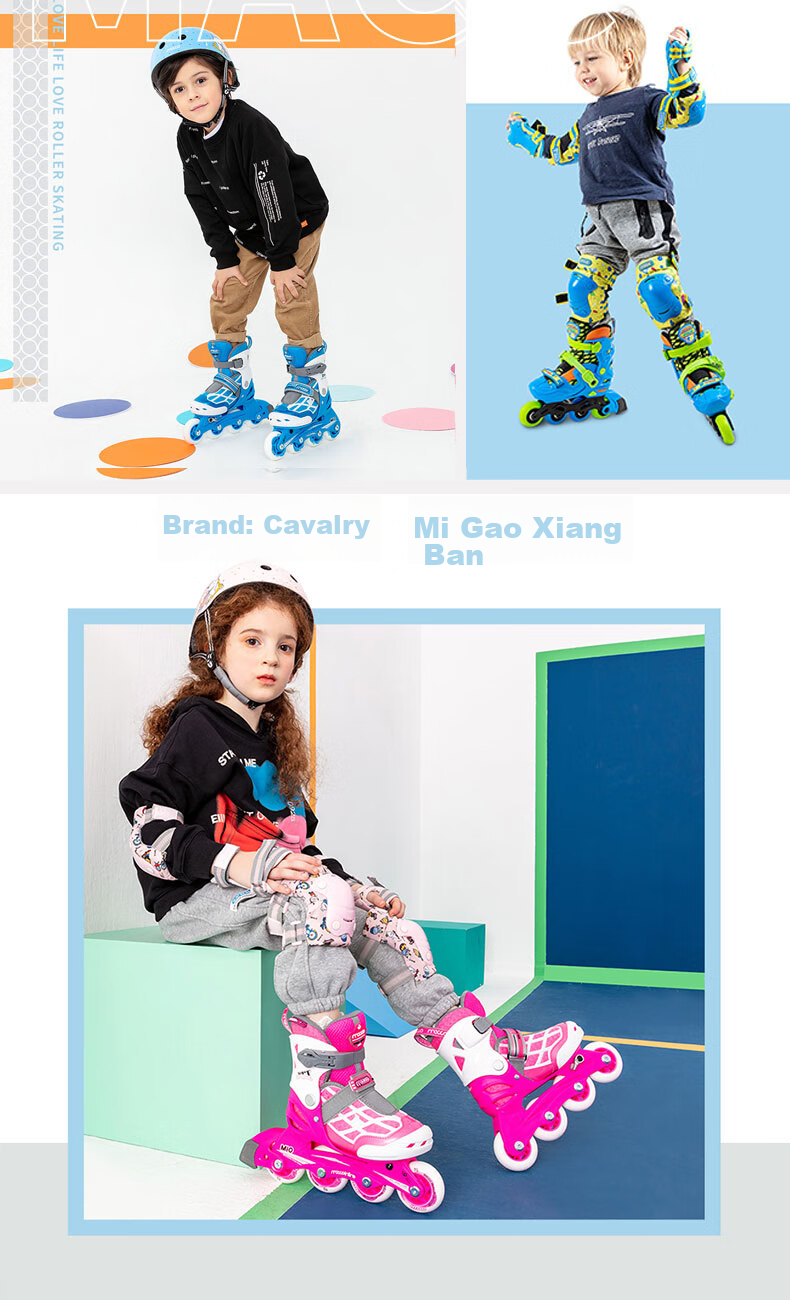 Migao Roller Skates for Children, High-End Inline Skates for Boys And Girls, Beginner Lockable Wheels Ice Skates Complete Set SC6 Pink L 20