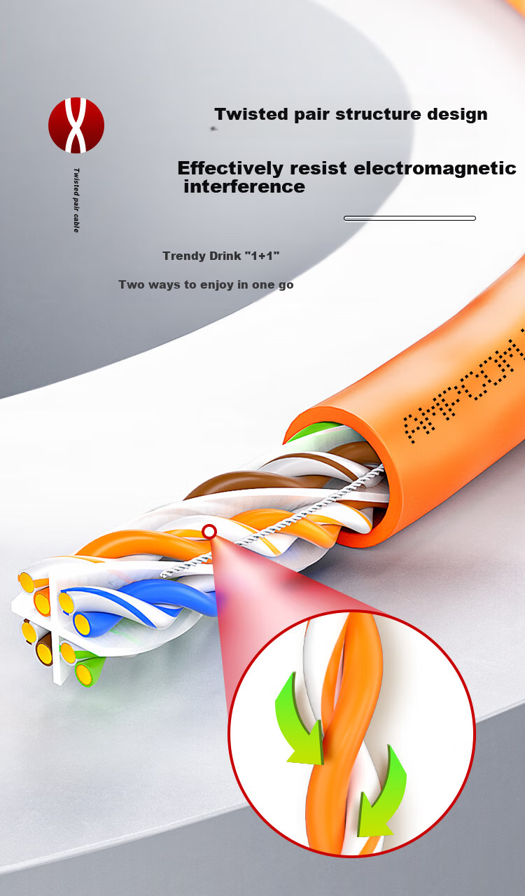 AMPCOM CAT6 Gigabit Ethernet Cable, 100 Meters, 8-Core 0.58 Pure Copper Unshielded Twisted Pair, POE Surveillance Home Installation Broadband Network Cable Box AMC657100 5