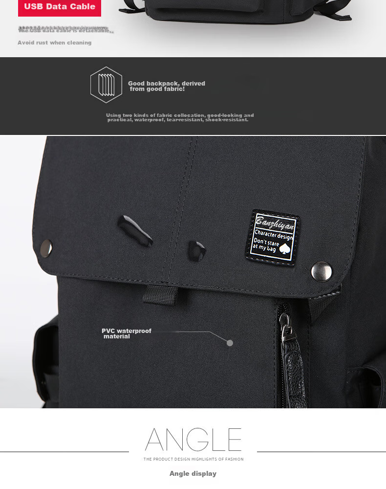 HALFEEL Backpack for Men, Large Capacity Business Travel Laptop Backpack for Middle School, High School And College Students 14