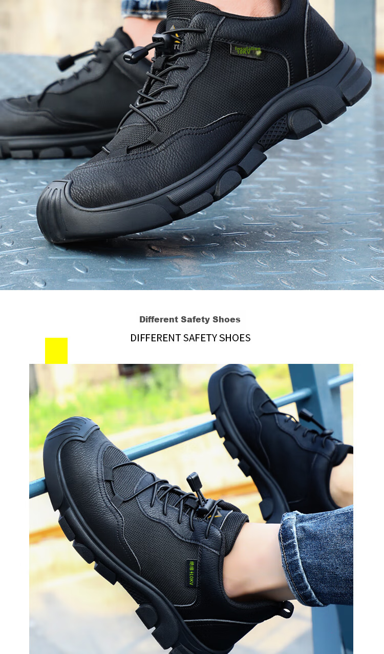 Jingtu Insulated Safety Shoes for Men, Summer Breathable Anti-Smashing Anti-Puncture Electrical Work Shoes 0216KV-J 41 16