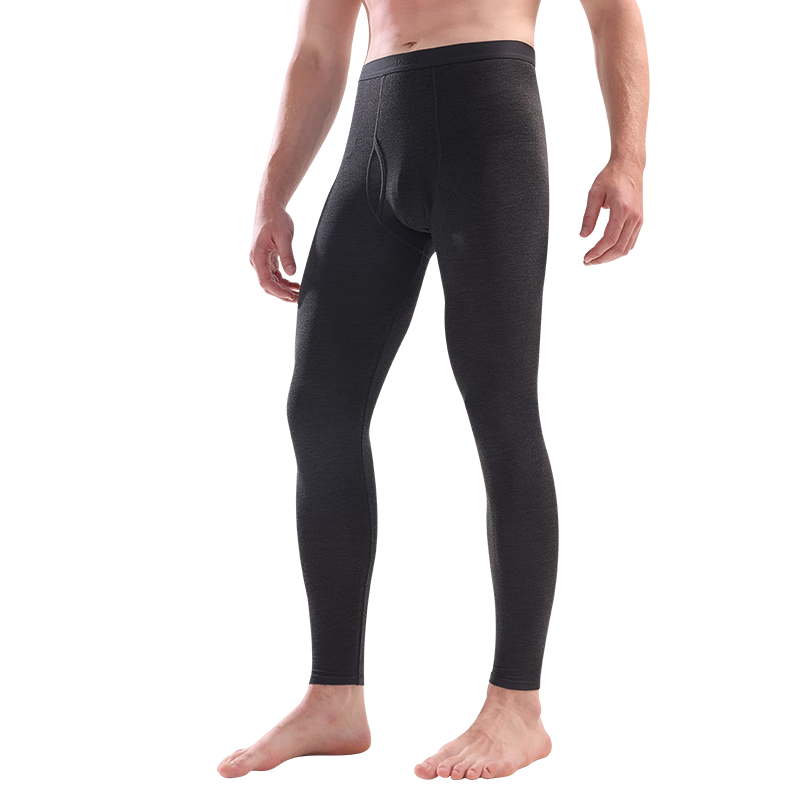MiiOW Modal Autumn Long Johns for Men, Tech-Heated Thermal Underwear, Visible Seam Waist Protection, German Velvet Single Pants, Men's Trousers, Lining Pants, Black And Gray, XL