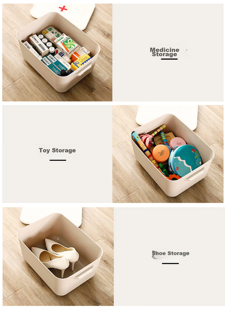 Youjialiangpin Plastic Storage Box, Clothes Organizer, 20L*2+10L*2, Khaki Color, with Lid, Insect-Proof, for Home Use 14