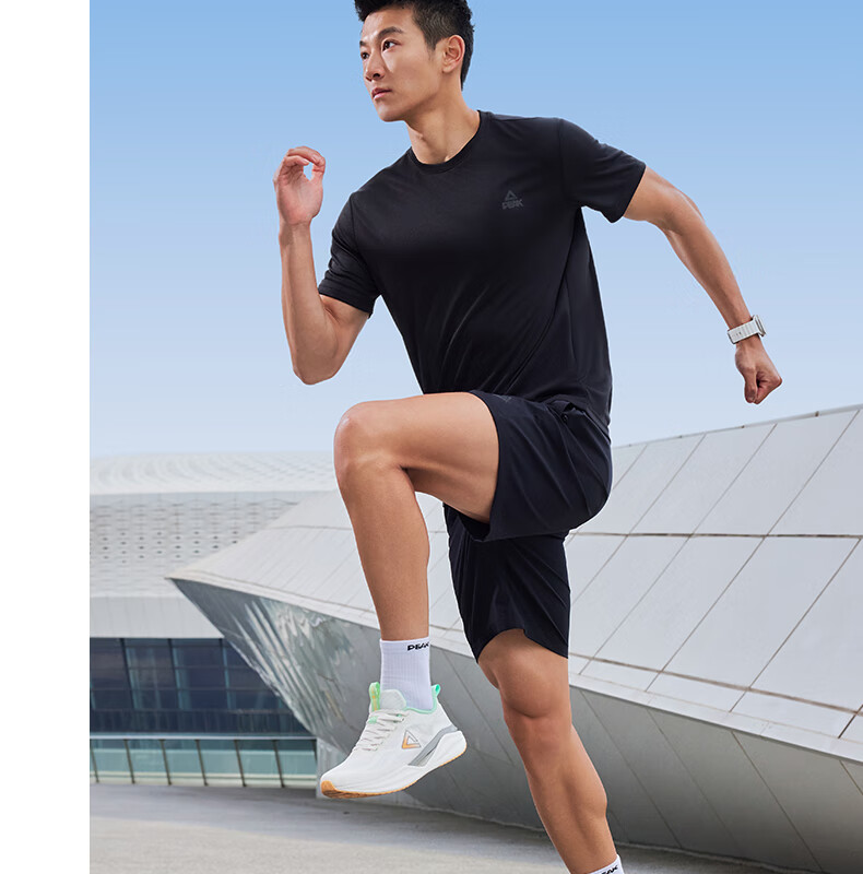 Peak Quick-Dry Men's Sports Set Summer Running Casual Breathable Badminton Two-Piece Short Sleeve and Shorts DF152007 109