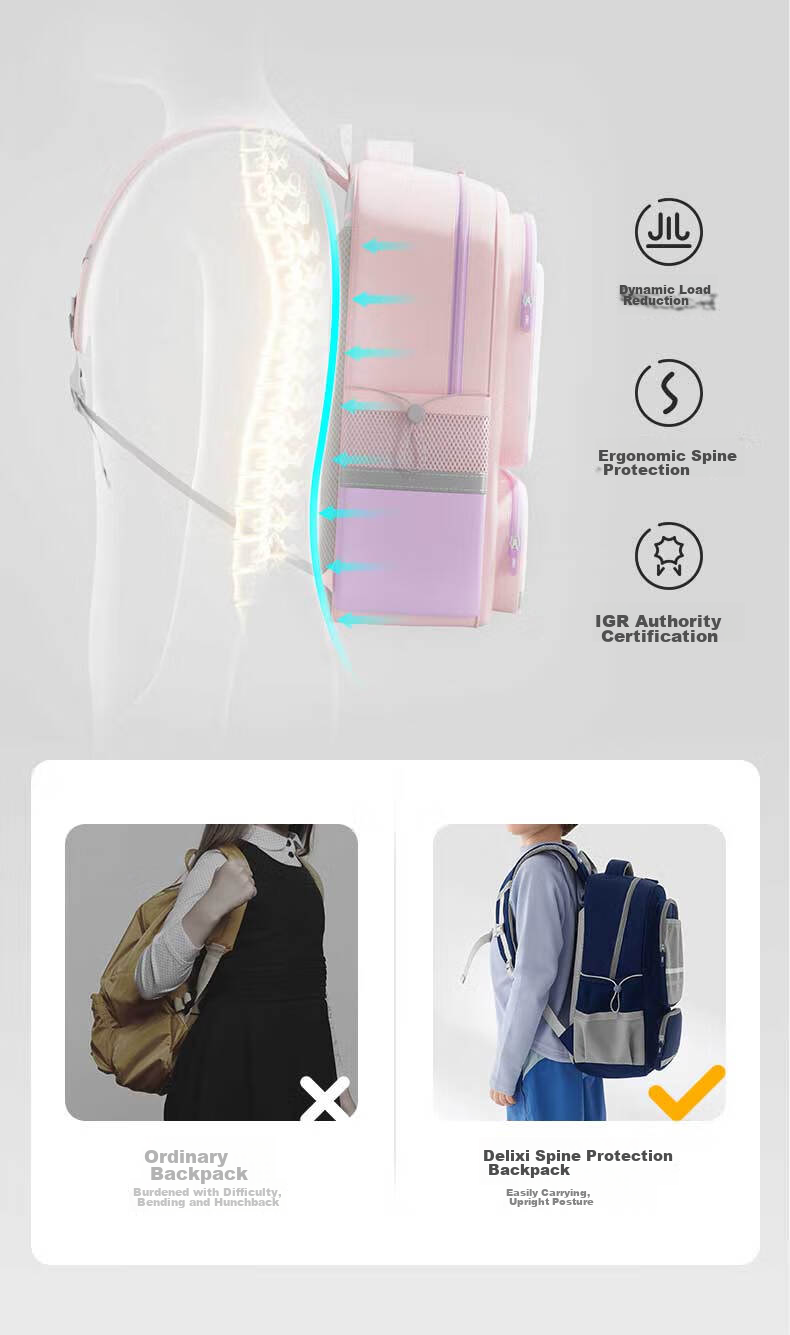 Deli Elementary School Backpack for Children, Boys And Girls, Sporty Simple Style, Large Capacity, Lightweight Backpack BB160 Blue-Large Size 7