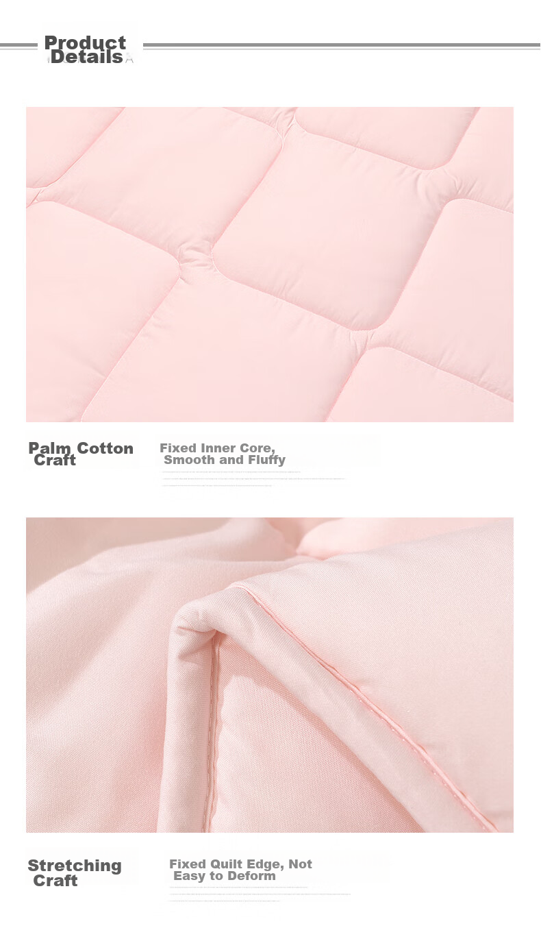 FUANNA Warm Seven-Hole Antibacterial Fiber Comforter, Two-In Mother-Child Quilt, All-Season Duvet, 9.3 Jin (4.65 Kg), 230*229cm, Pink 13