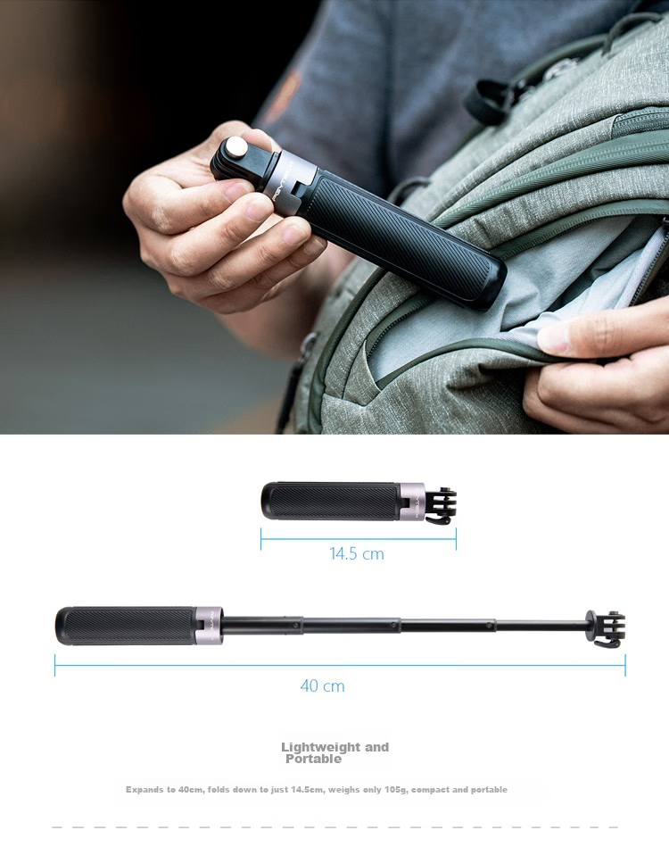 PGYTECH Tripod Selfie Stick for Osmo Action5pro/4/Photo Stand Extension Pole for GoPro11 Hero10/9 Pocket2 Action Camera Accessory Desktop Tripod 9