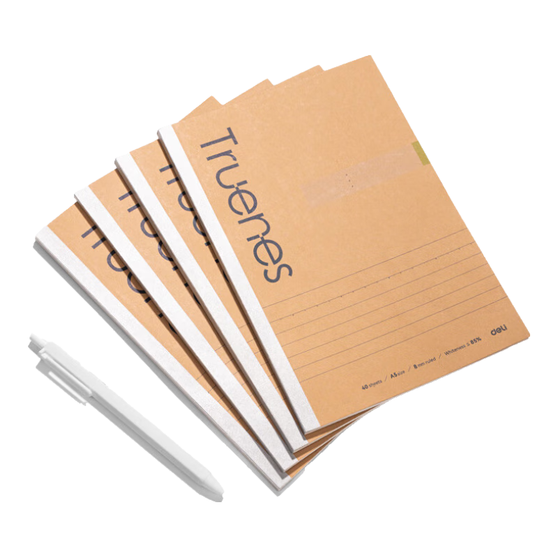 Deli A5/40 Sheets Lined Paper, Smooth Writing Paper, Wirebound Soft Cover Notebook for Homework And Notes, Office Supplies, Single Book, WA540-P