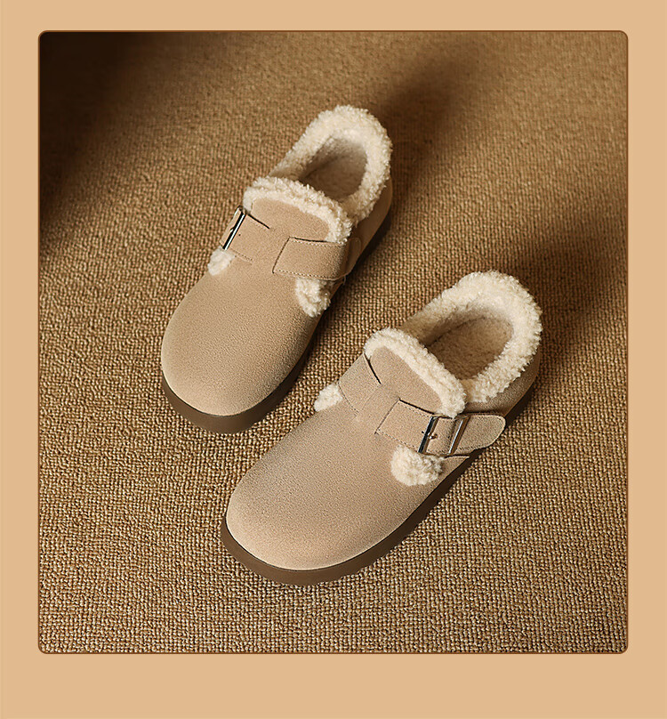 ZHR Bokeng Women's Retro Soft-Soled Slip-On Shoes, Soft Breathable Genuine Leather Casual Flats, AB55 Khaki, Size 39 15