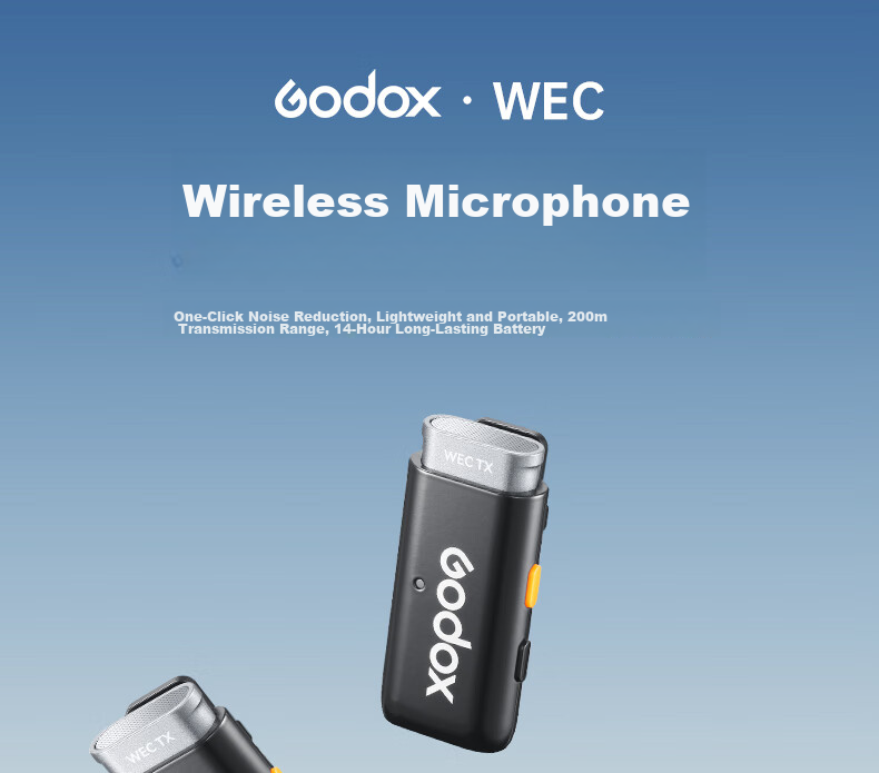 Godox WES1 Wireless Lavalier Microphone with Lightning Connector, Small Bee Audio Recorder, Outdoor Noise Reduction, Interview Recording, TikTok Live Streaming Equipment Microphone 1