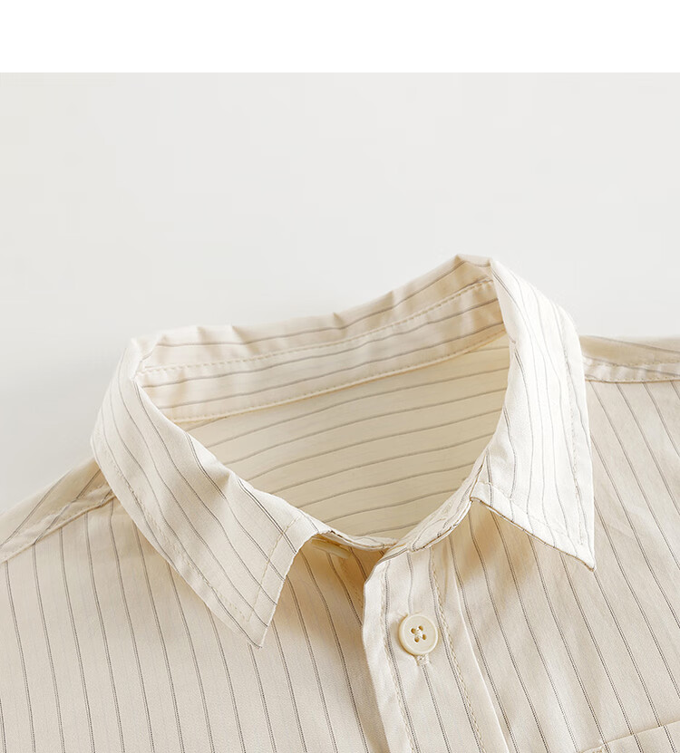 MARC&JANIE Boys' Fashion Striped Cotton Shirt Children's Pure Cotton Top Spring 2025 250103 8