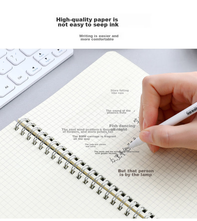 Wengu B5/80 Sheets Notebook, Spiral-Bound, Simple And Thick, for Office And Student Use, Stationery, PP Semi-Transparent Frosted Cover, Hard Shell, PPXQ001-1 (B5) Blank 7