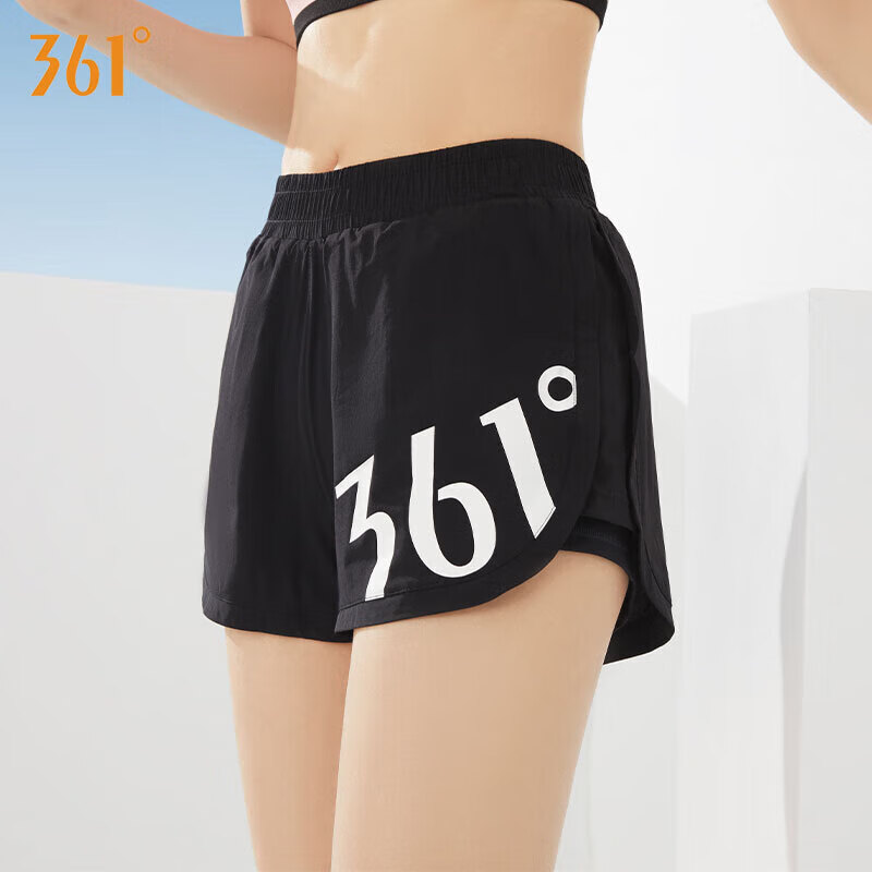 361° Sports Fitness Yoga Shorts, Summer Lightweight, Anti-Exposure, Fake Two-Piece Design, Running Sports, Breathable Shorts for Outdoor Wear