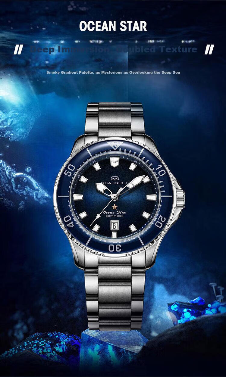 SEAGULL Men's Automatic Mechanical Watch, Ocean Pro Men's Watch Birthday Gift Diving Watch 1213 (Black 40mm) 7