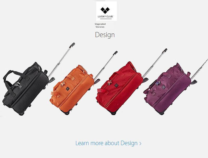 LUCKY CLUB Luggage Travel Bag Oxford Cloth Handheld Canvas Short-Distance Carry-On Suitcase Bag, 20-Inch, Mysterious Purple, Universal Wheels 2