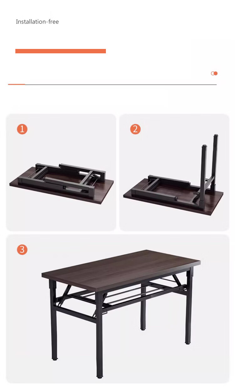 Huakaizhixing Folding Table, Computer Desk, Desktop Study Desk, Writing Desk, Dining Table, Long Table BGZ718 Single Layer 1.2 Meters 16