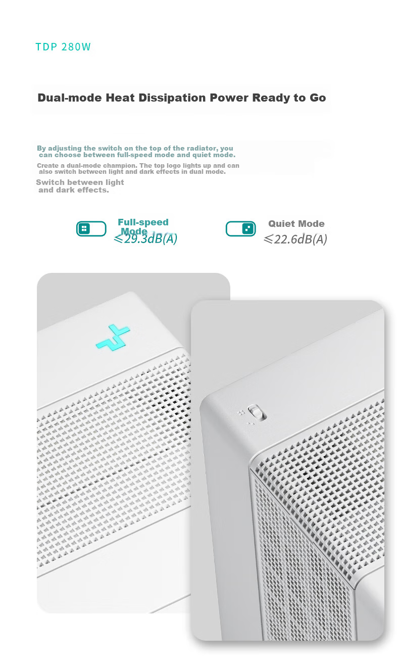 DEEPCOOL Assassin 4 White Air Cooler (7 Heat Pipes, 280W Dual-Mode Cooling, No RAM Obstruction, Magnetic Top Cover, ASSASSIN IV WH) 6