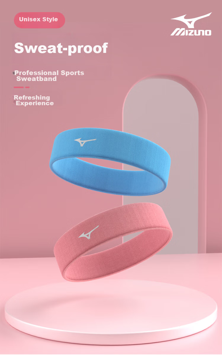 MIZUNO Sports Headband for Men And Women, Running Basketball Fitness Sweat-Absorbing Breathable Headband B571 Gray Single Piece 1