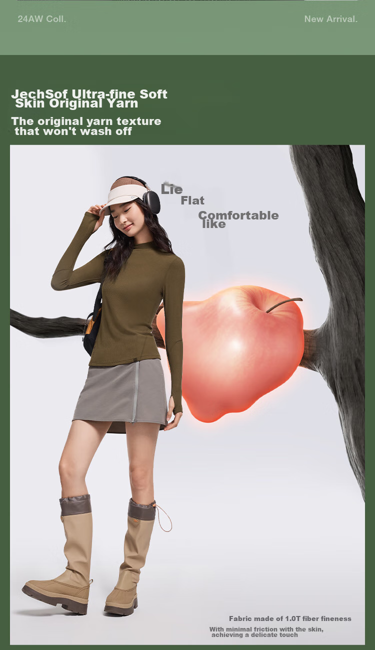 Beneunder Semi-Turtleneck Base Layer Top for Women, Slim Fit, Autumn Inner Wear, Long Sleeve, Stretchy, Soft Skin, SF026 6