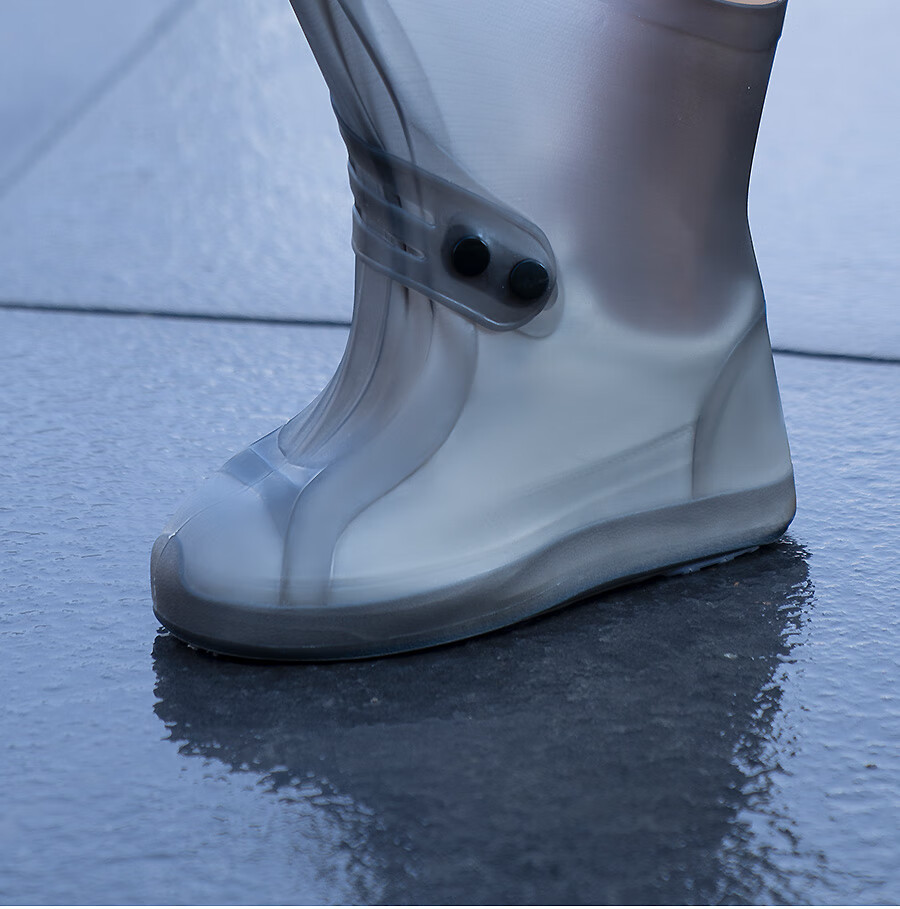 BWNK Waterproof Shoe Covers for Adults, Thickened Non-Slip Wear-Resistant Silicone-Like Rain Boots, Brown, Size L 5