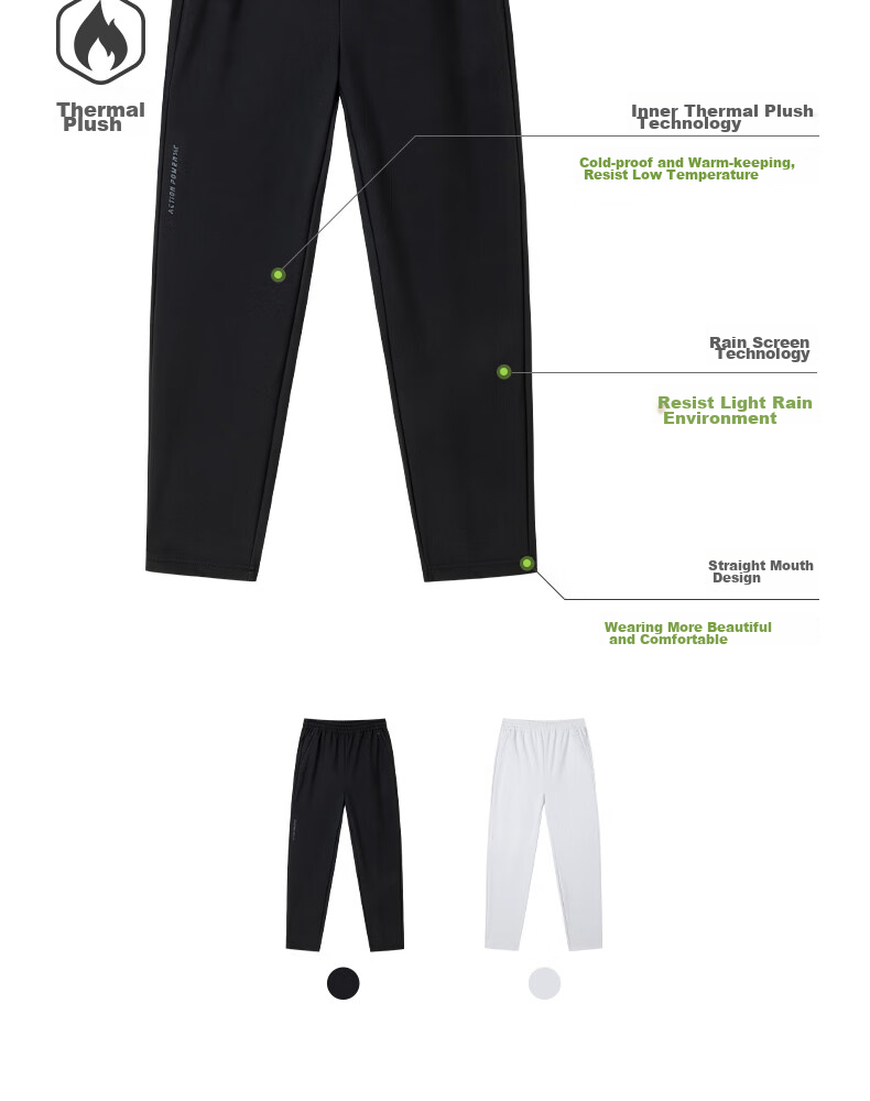 361° Women's Autumn Winter Water-Repellent Outdoor Fleece-Lined Straight-Leg Casual Pants 662534701-3 7