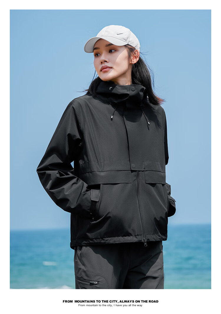 Pioneer Camp Breathable Windproof Waterproof Jacket for Women, Autumn Outdoor Breathable Windproof Waterproof Travel Hiking Coat, Light Apricot Color, XXL 21