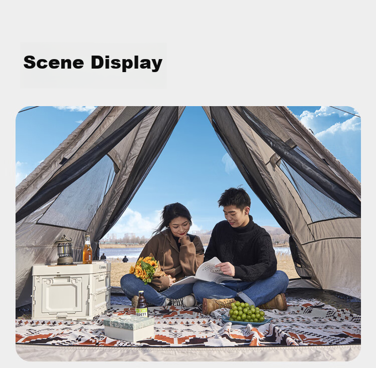 Suncojia Picnic Mat, Ethnic Style Camping Blanket, Camping Tablecloth, Carpet, Shawl, Tassel Mat 1.8*2.3 Meters 8