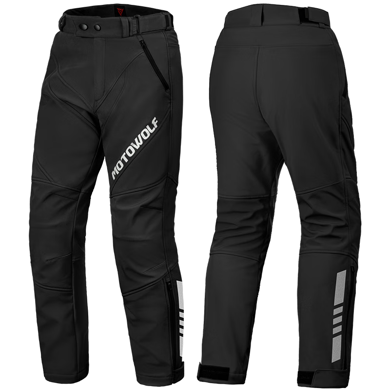 MOTOWOLF Motorcycle Riding Pants with Fleece Lining, Thickened, Windproof, Warm, Cold-Resistant, Anti-Fall Riding Gear for Motorcyclists