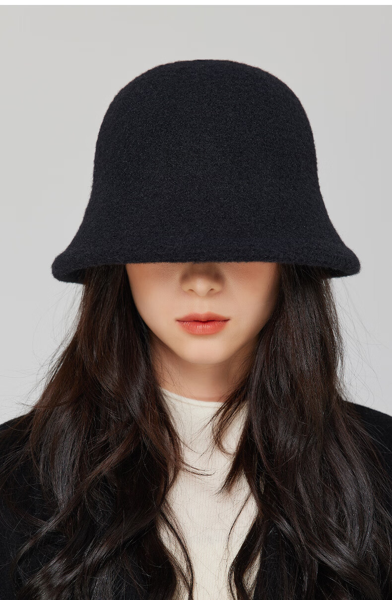 MISSION UV Wool Warm Fisherman Hat for Women, Autumn And Winter Bucket Hat, Versatile Face-Slimming Winter Hat, Windproof And Cold-Resistant Hat for Women in Winter Seaso 8