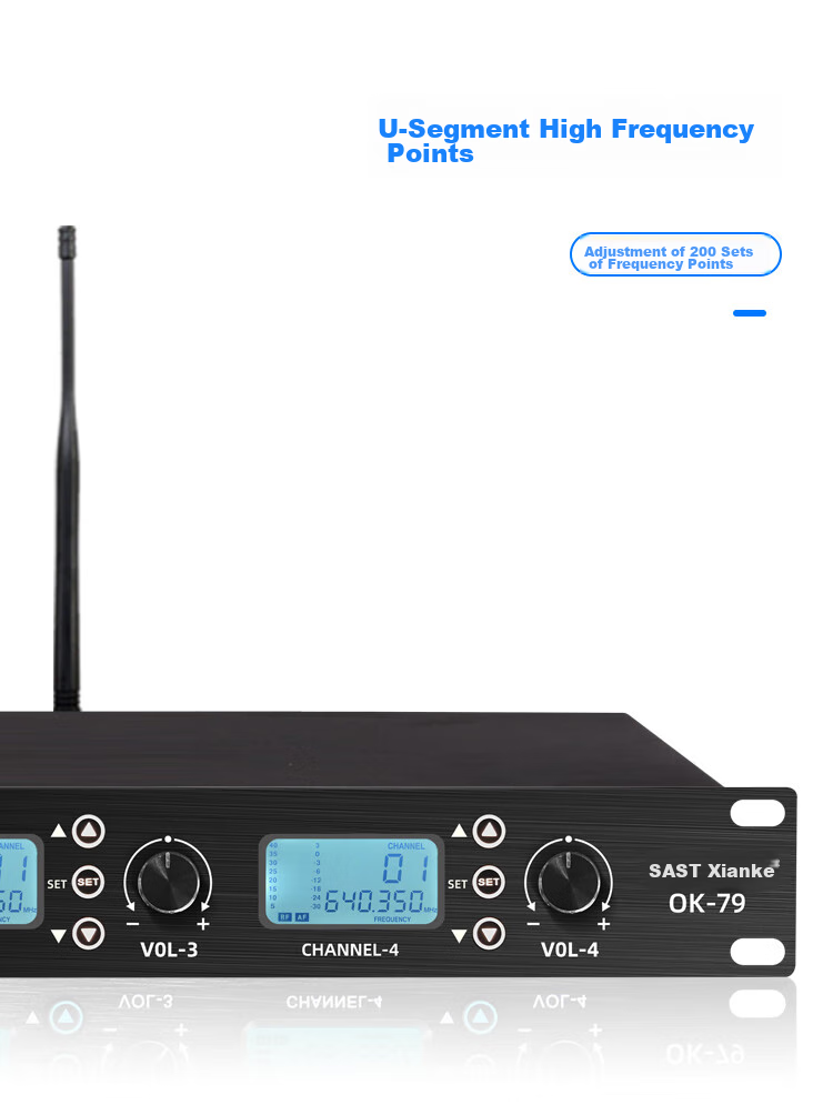 SAST OK-79 Wireless Microphone System with One Transmitter And Four Receivers, Handheld Teaching Microphone, U-Segment Microphone for Engineering Meetings And Large Conferences, Dynamic Microphone for Conference Rooms 5