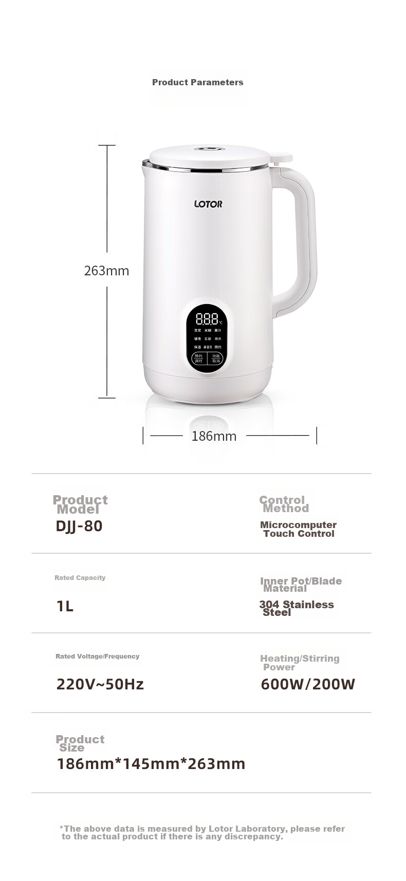 LOTOR High-Speed Blender Soy Milk Maker for Home Use, Automatic 4-5 Person Capacity, No Cooking Or Washing Required, Noise Reduction Juicer Machine for Grains And Complementary Food 18