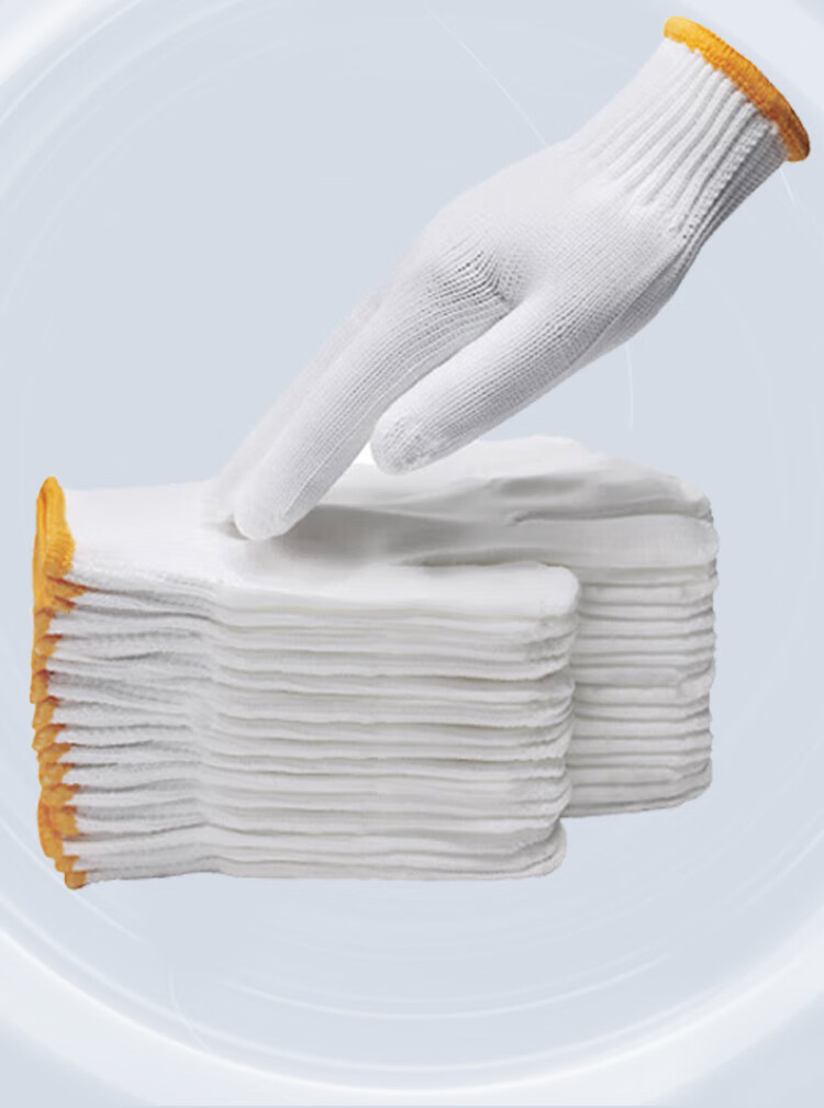 Xinyuechanghui Work Gloves, Thick Cotton Yarn Gloves, Non-Slip Wear-Resistant Construction Site Work Protective White Gloves B11409, Jingcang Express Delivery | 660 Fleece-Lined Polyester 24 Pairs 3