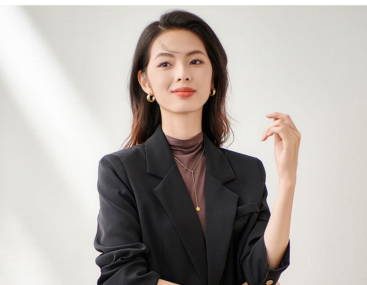 Chushen Spring And Autumn Women's Suit Jacket, Retro High-End Fashion Elegant Commuter Casual Coat Outerwear S143U6009 16