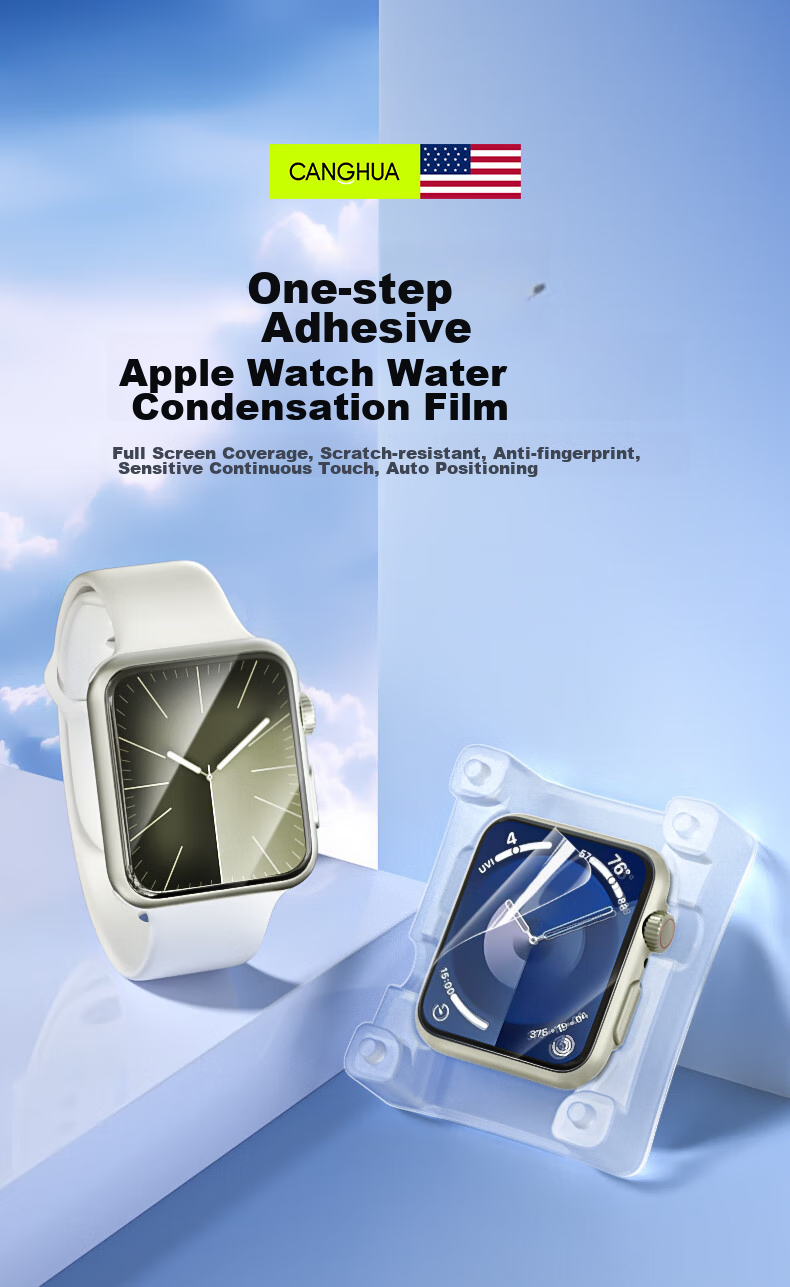CangHua Compatible with Apple Watch S11 Protective Film, Apple IWatch S10/S11 Watch Film with Self-Aligned Positioning, Full Screen Coverage Hydrogel Film for Apple Watch, 46mm 2
