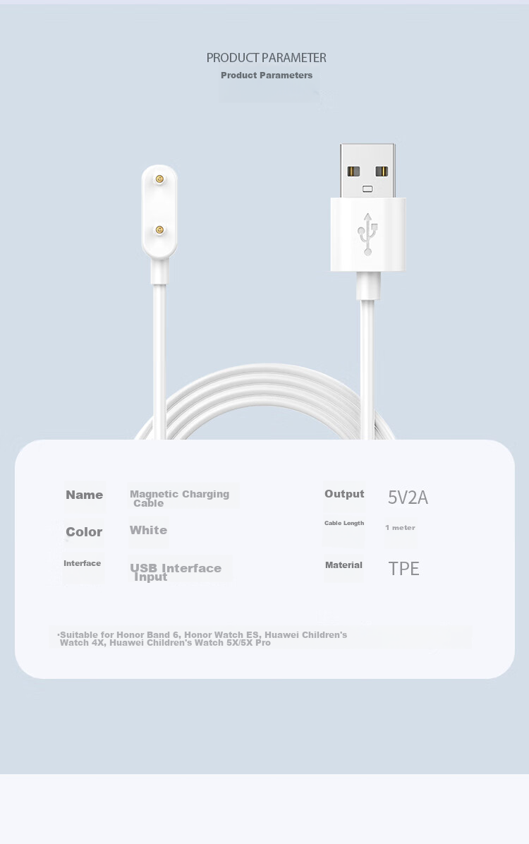 KOVOL Magnetic Charging Cable Compatible with Huawei Children's Phone Watch 4x/5xpro Bracelet, Watch Fit/Honor Band 6/es Charger Magnetic Power Cord 12