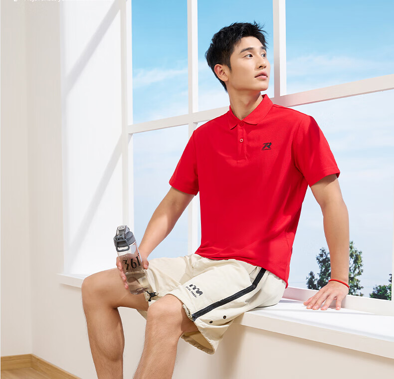 361° Men's Short Sleeve T-Shirt Spring Summer Sports Quick-Dry Running Fitness Polo Shirt 652624109H-5 30