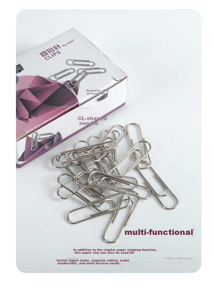TANGO TANGO Paper Clips #3 29MM, Nickel-Plated Metal Anti-Rust Binder Clips, 10 Boxes Containing 1000 Pieces, Office Financial Storage Stationery Supplies Back-To Supplies Clips Exam Papers 7