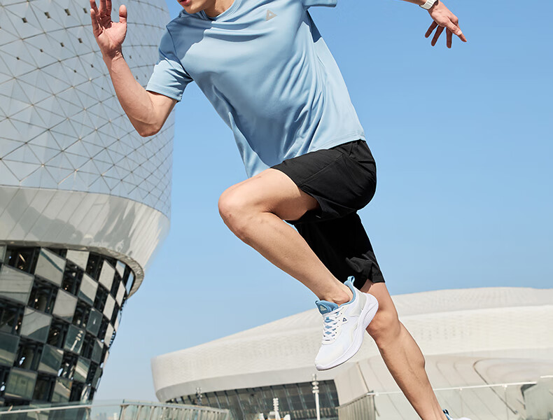 PEAK Quick-Dry Sports Set for Men, Summer Running Casual Badminton Outfit, Breathable Two-Piece Short-Sleeve Shorts for Men DF152001 6