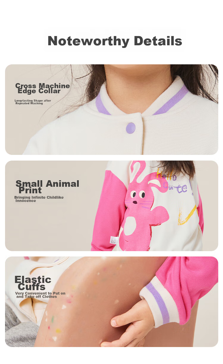 YUZHAOLIN Children's Jacket, Baby Baseball Jacket, Boys And Girls Short Jacket, Toddler Clothing, Cute Animal Zoo Desig 8